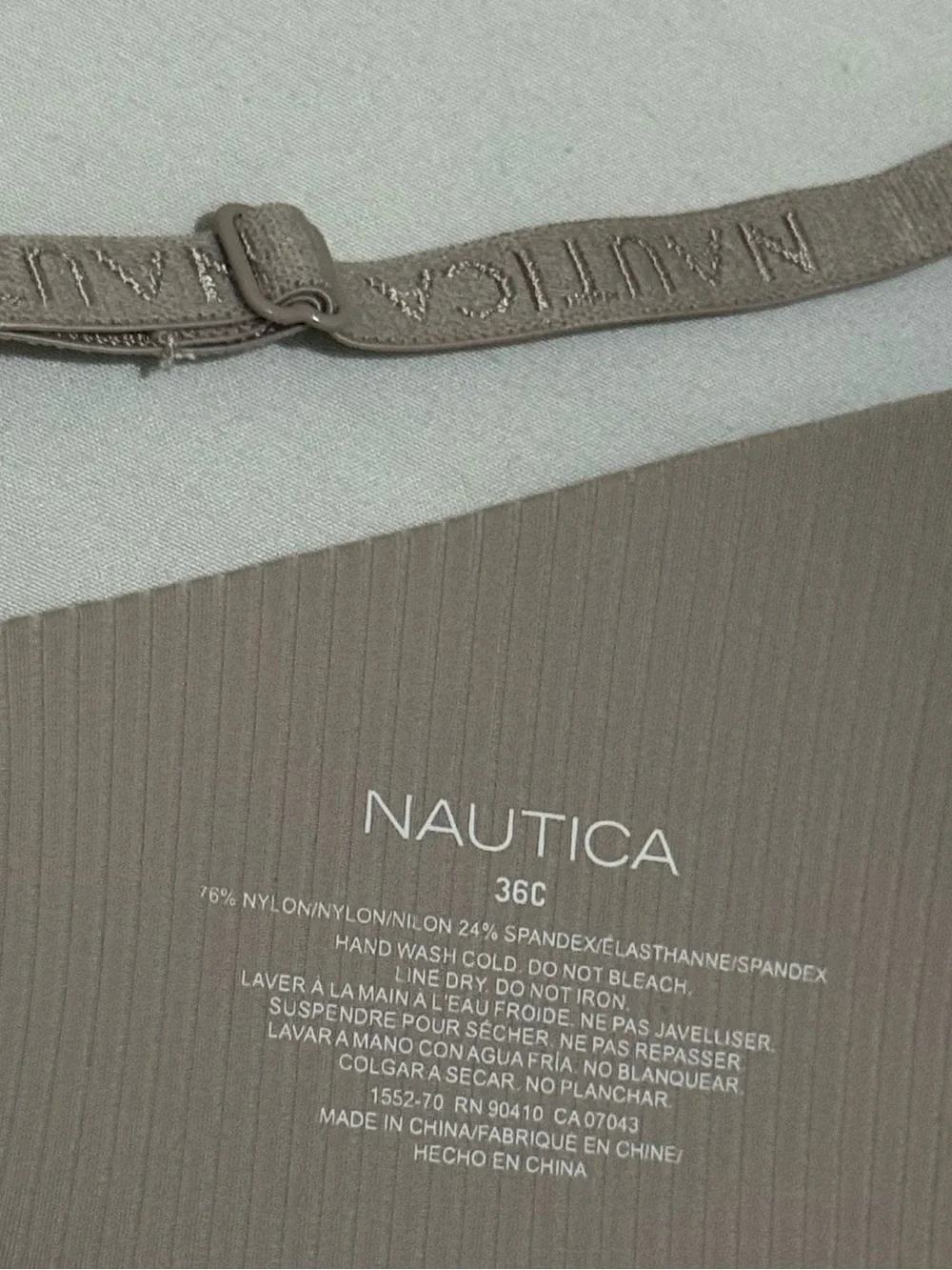 Nautica Ribbed Molded Bra - Taupe Nude